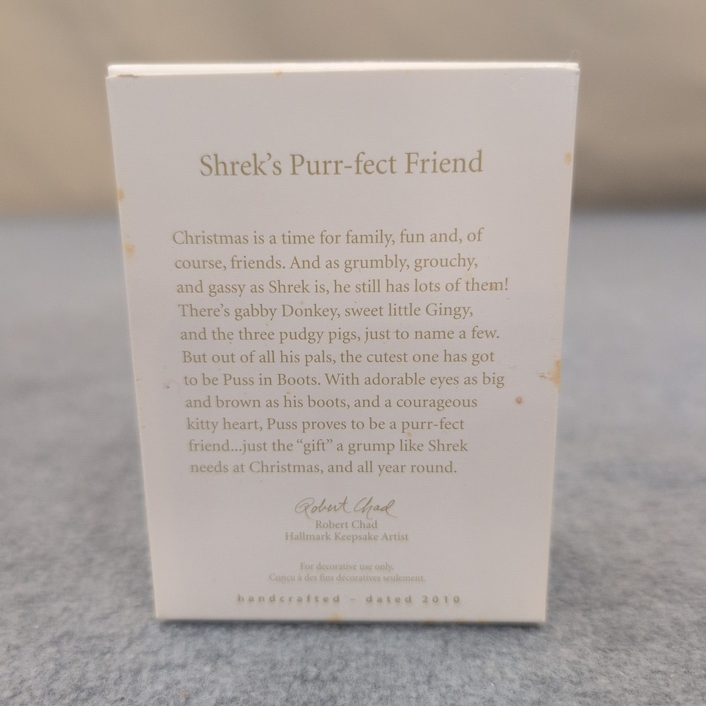 Hallmark Keepsake Shrek Forever After Shreks Purr-fect Friend Xmas Ornament 2010 - Picture 2 of 3